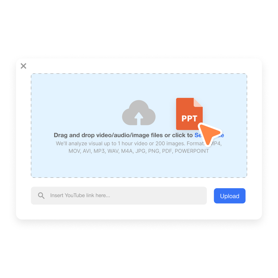 Turn PPT into TikTok video by uploading slides into Visla